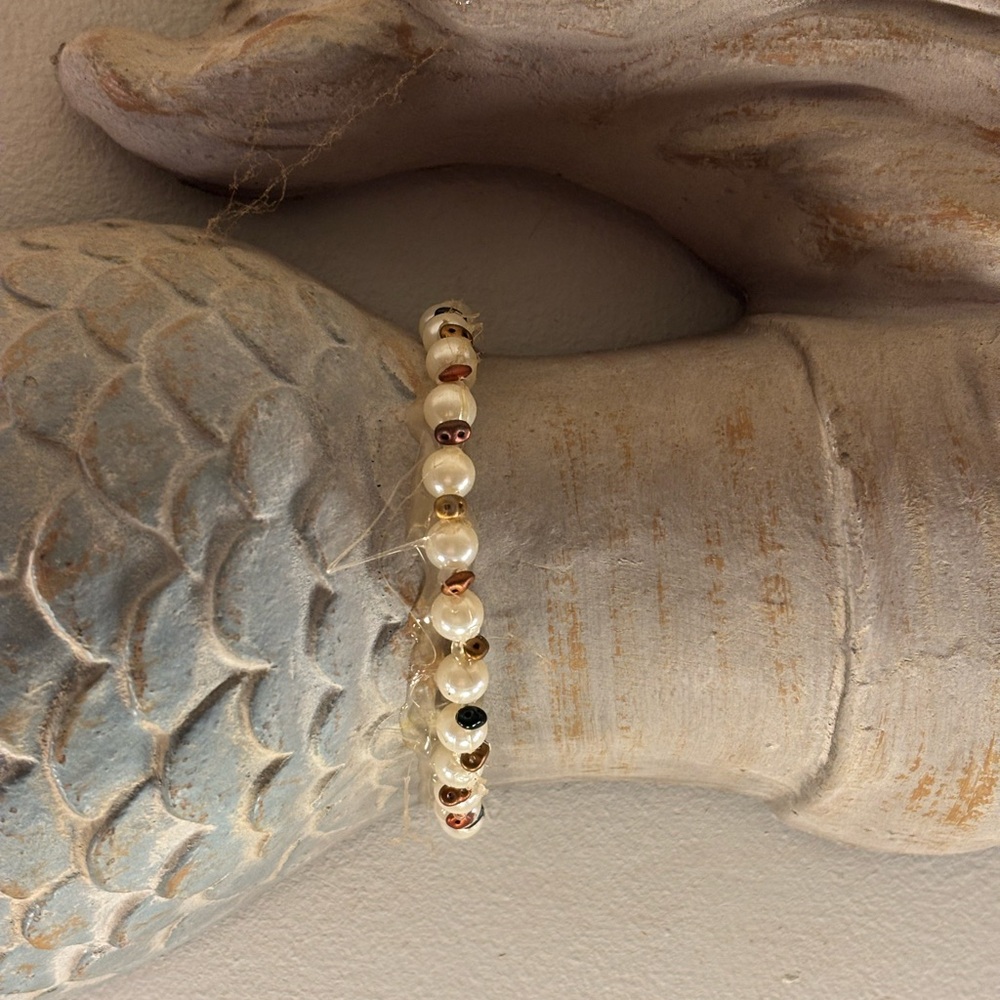 Huge MERMAID SCULPTURE 25x10 with pearls starfish jewelry - Picture 12 of 16